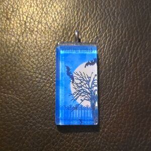 Blue and Black Halloween Pendant